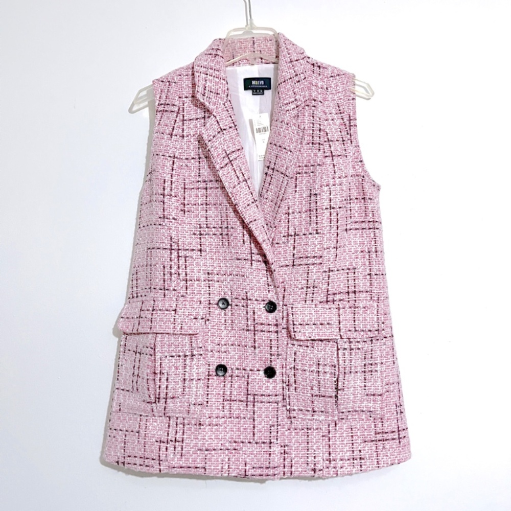 NWT Anthropologie Maeve Tweed Vest Blush Pink - Picture 2 of 10